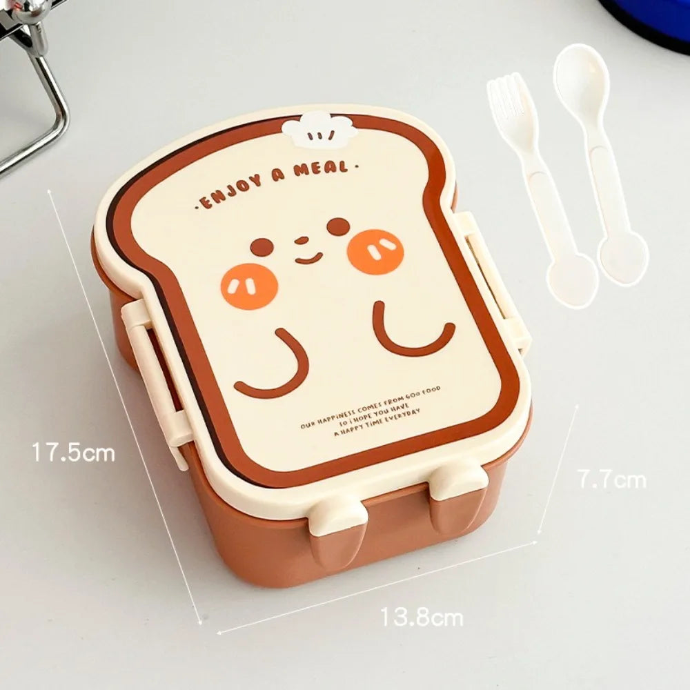Creative Cartoon Bento Box Hamburger French Fries Leakproof Portable Lunch Box Divided Food Container Picnic Quake Bread