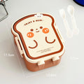 Creative Cartoon Bento Box Hamburger French Fries Leakproof Portable Lunch Box Divided Food Container Picnic Quake Bread