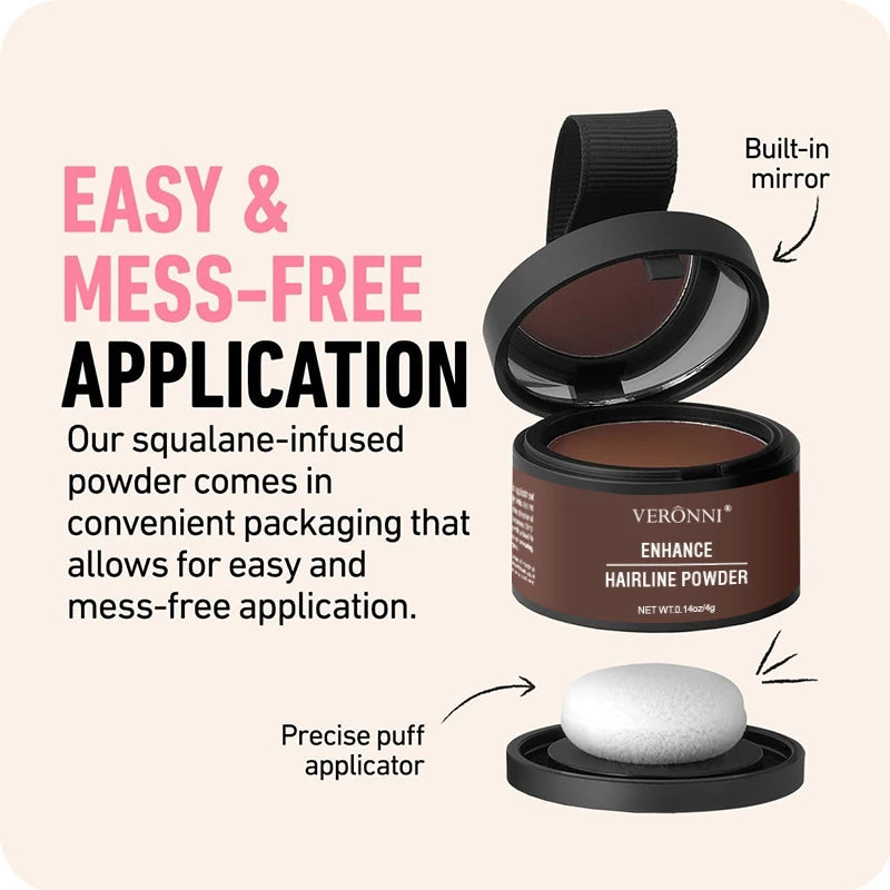 VERONNI Hairline Line Shadow Contouring Powder-Hair Repairing and Shadow Filling Powder Forehead Hairline Replacement Makeup Quake