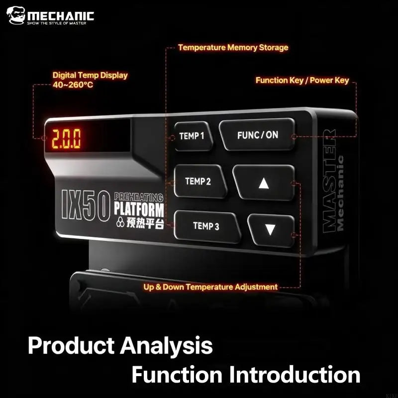 Circuit Board Preheating Station with 3 Saved Temperature Controls, Digital Display and Set-Point Sound for Component K1KF Quake