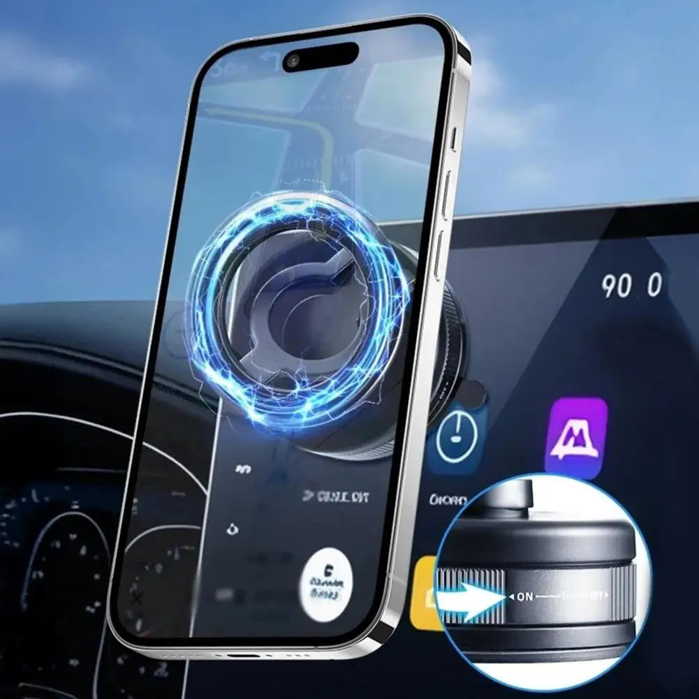 Magnetic Vacuum Car Phone Mount 360 Degrees Rotatable with Strong Suction Adjustable Air Vent Dashboard Holder for Navigation Un Quake