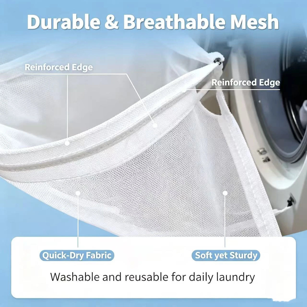 Front Load Washing Machine Collection Net Foldable Anti-fall Laundry Clothes Catcher Bag Quake