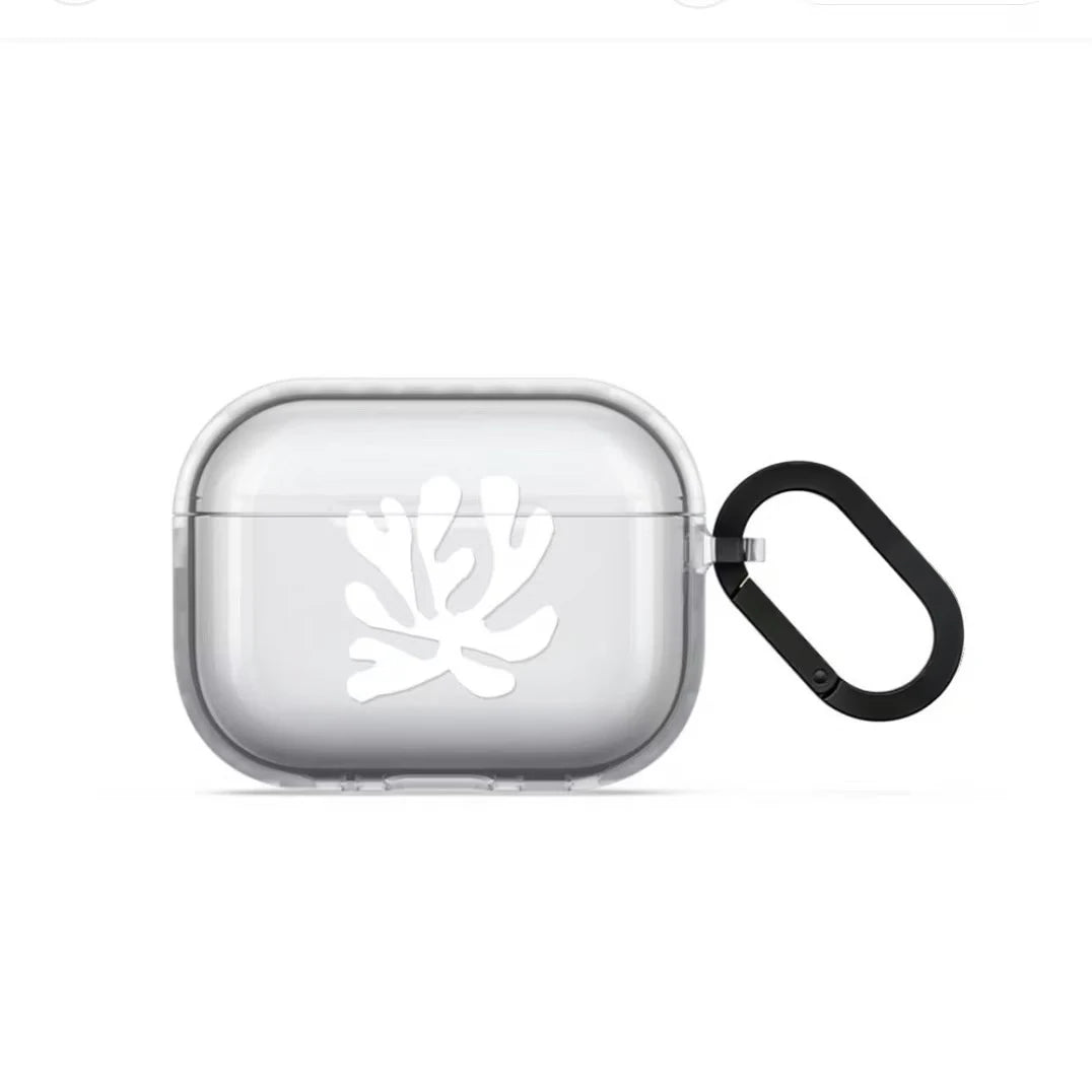 Leaf Art Illustration Skateboard Dog TPU / Matte Case for AirPods 4 Pro3 Pro2 Pro Earbuds Charging Box Cover with Hook Quake transparent for AirPods Pro Pro2