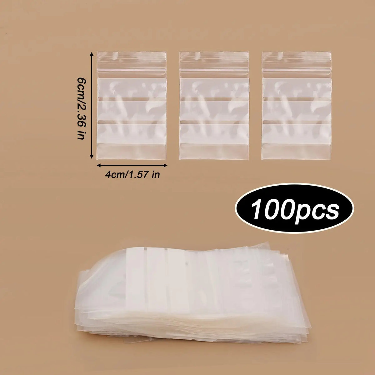 Transparent Writable Self Sealing Bag PE Classification Storage Bag Travel Jewelry Packaging Pouch Protable Snacks Storage Bags Quake 4X6cm 100PCS(1 Pack)