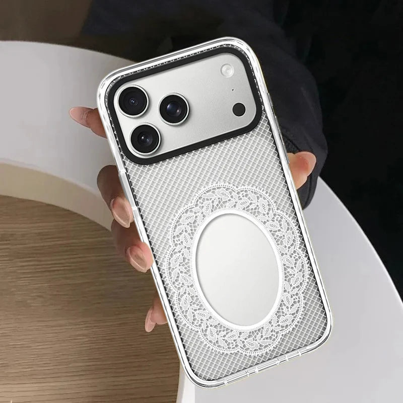 6082518 White Border Magnetic Phone Case Cover for IPhone 14 15 16 17 18 Pro Max Case Quake