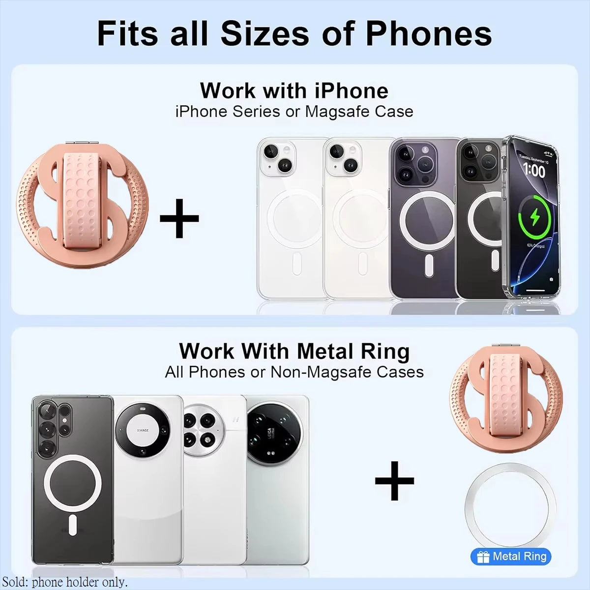 Magnetic Ring iPhone Holder For MagSafe Grip Simplicity Rotation for Phone Foldable Bracket Quake