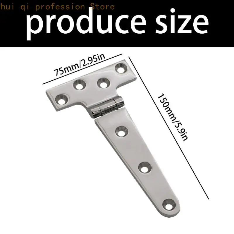 Marine Lid T Hinge 75 x 152 mm with Countersunk Screw Holes for Use H8WE Quake