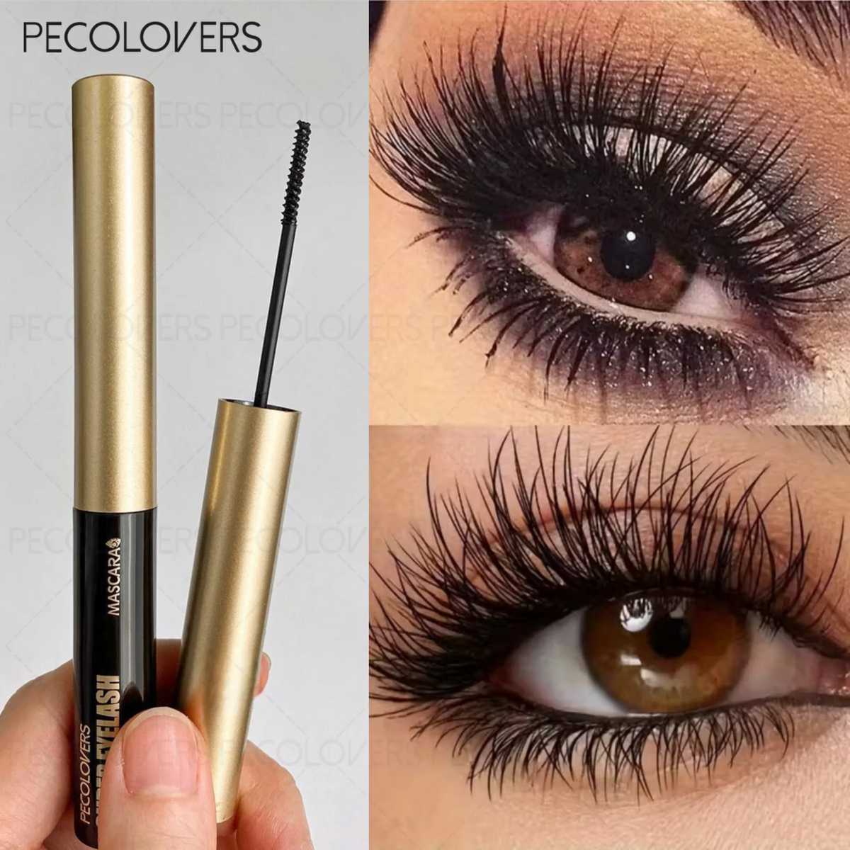 4D Silk Fiber Mascara, Waterproof Lengthening Curling, Waterproof Clump-free Long-lasing, with Thin Brush, Beginner-Friendly Quake
