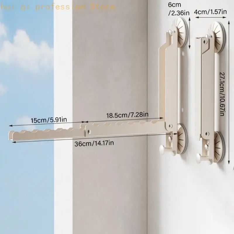 Folding Clothes Hanger No Drilling Retractable Clothes Drying Rack For Campers H8WE Quake