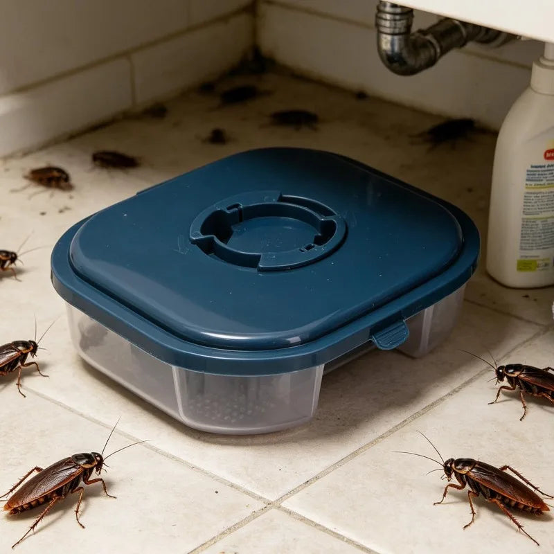 Efficient No-Bait Cockroach Trap Reusable Double-layer Insect Control Box for Roaches Spiders Ants Household Pest Catching Boxes Quake