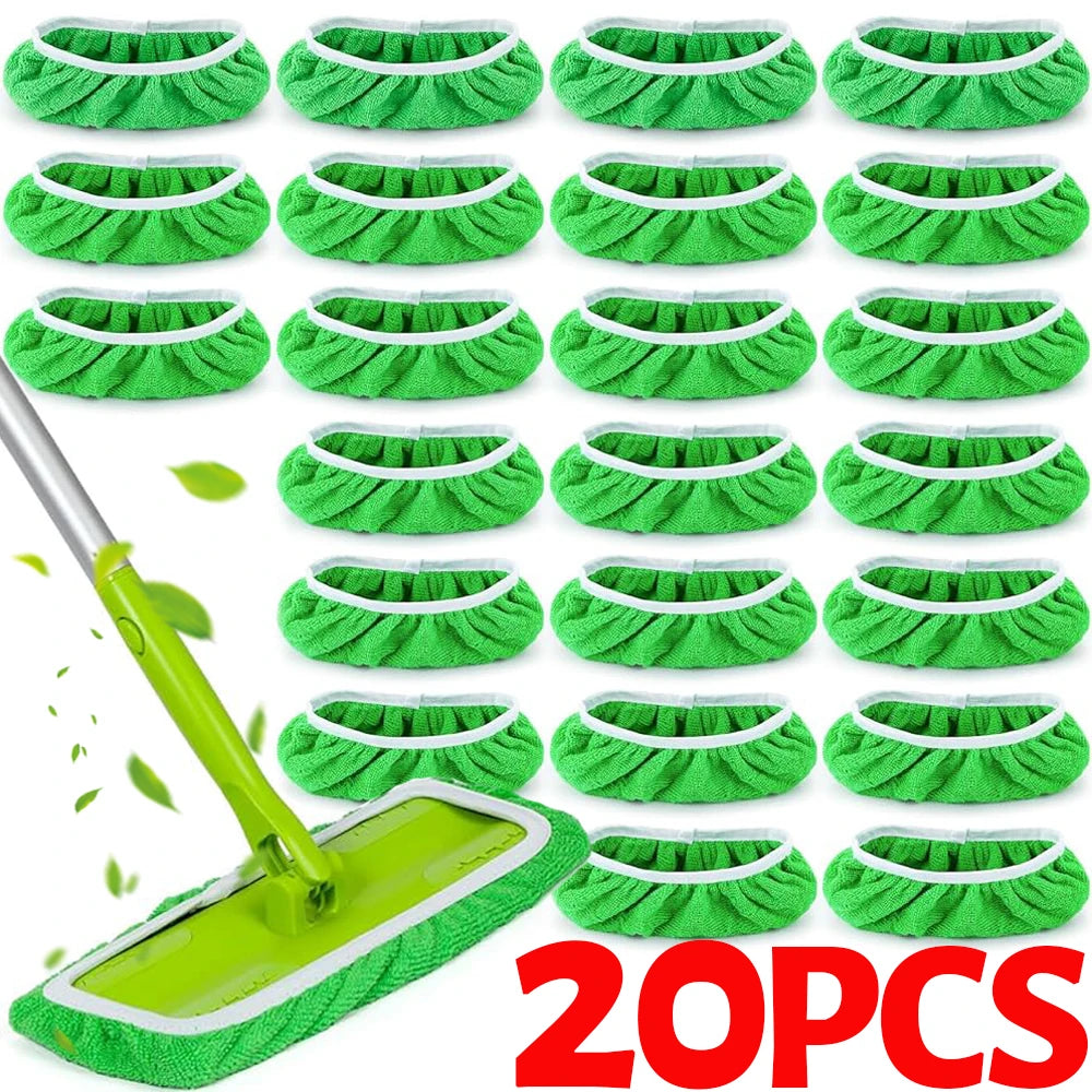 20/1PCS Reusable Mop Head Replacement Covers Microfiber Floor Mop Pads Multifunctional Shoes Covers Household Cleaning Tools Quake