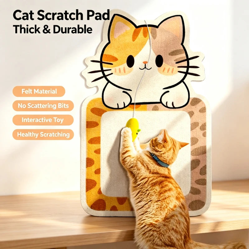 Wall Mounted Felt Cat Scratcher Pad Durable No Crumbles Cat Scratch Mat Protect Sofa Vertical Cat Scratching Pad for Kitten Quake