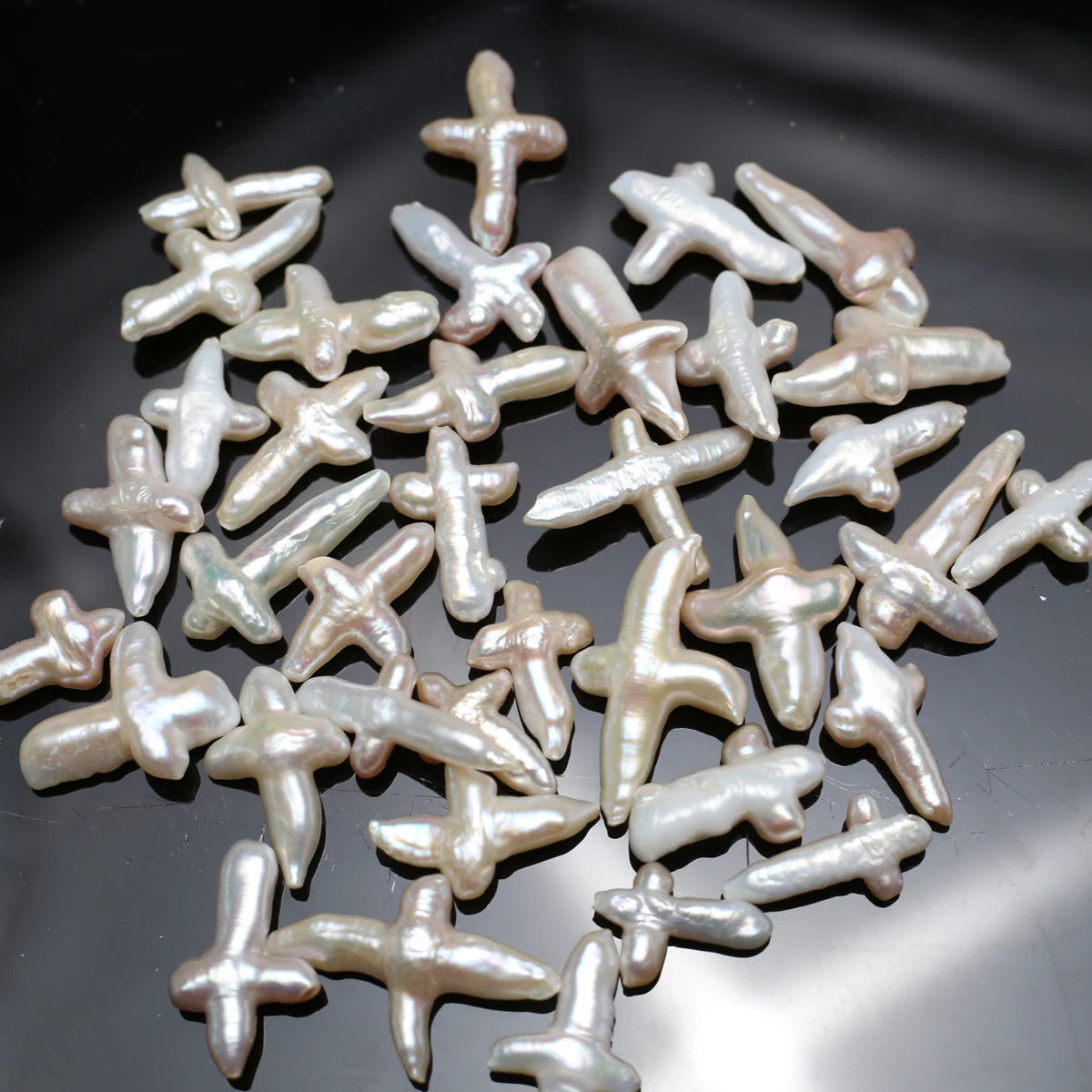 Natural Freshwater Pearl Shaped Cross Gift Exquisite Size 20x30mm for Jewelry Making DIY Earrings Necklace Bracelet Accessory Quake