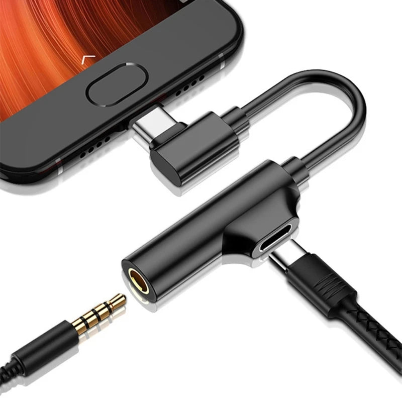 USB C to 3.5mm Sound Adapter Type C to Headphone Dongle Converter Headphone Auxiliary Adapter for Smartphone Tablet K1KF Quake