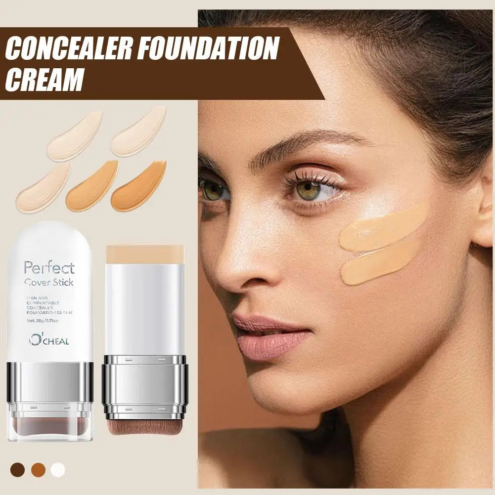 Perfect Cover Stick Concealer Foundation Stick, Lightweight Natural Coverage, Smooth Texture Easy Application For Daily Makeup Quake