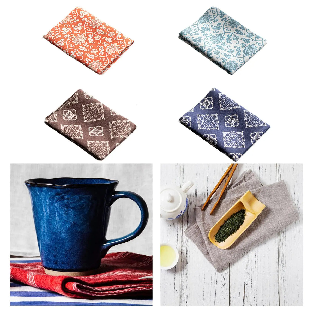 Chinese Tea Towel Tea Ceremony Accessory Washable Kung Fu Tea Towel Absorbent Towel for Farmhouse Hotel Teahouse Party Home Quake