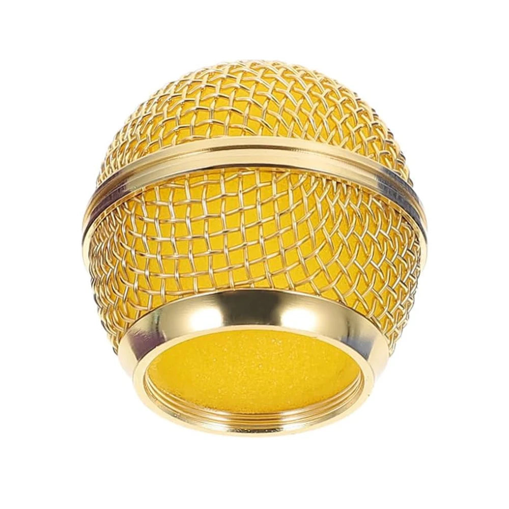 1 PC For Shure SM58 Wireless Microphone Replacement Metal Microphone Grille Replacing Professional Mic Ball Head Mesh Grilles Quake GOLD