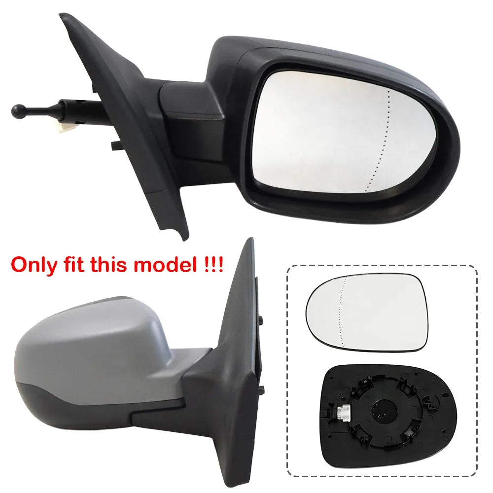 For Renault Clio 3 Twingo Modus 2009-2012 1x Left Right Side Rear View Lens Split Mirror Heated Door Glass Rearview Accessories Quake