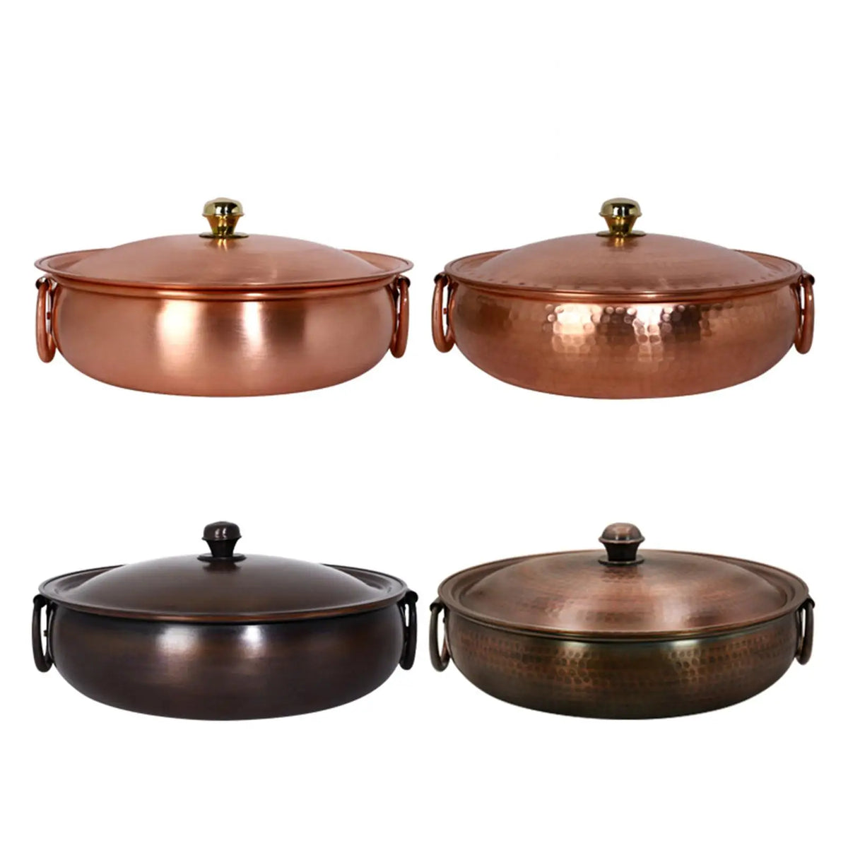 Copper Hot Pot Noodles Pot Handmade Induction Pot Copper Chafing Dish Cooking Pot for Parties Buffets Camping Picnic Household Quake