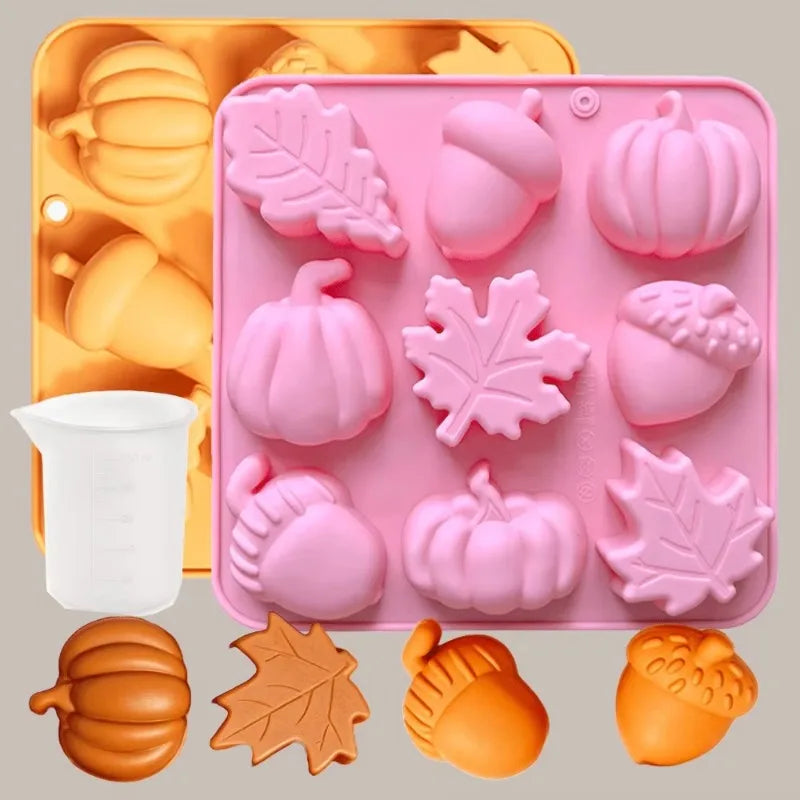 1PC Silicone Mold DIY Baking Maple Leaf Hazelnut Pumpkin Shape Mould Christmas Halloween Series for Handmade Dessert Making Quake