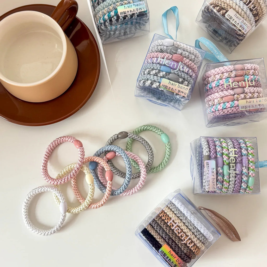 8Pcs Color Braided Girl Hair Band Rope Women's Ball Head Head Rope Ponytail Girls Women Headwear Hair Styling Tools Accessories Quake