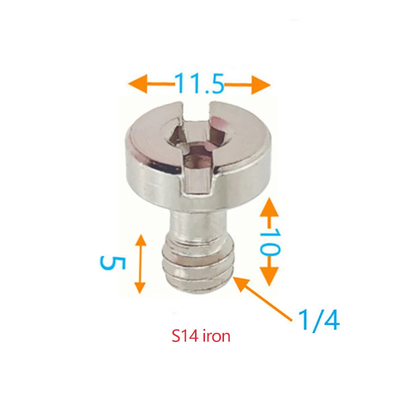 1/4inch D-Ring Tripod Screw Mounting Screw Adapter for Camera Camcorder Tripod Monopod QR Quick Release Plate Adapter Screw Quake S14
