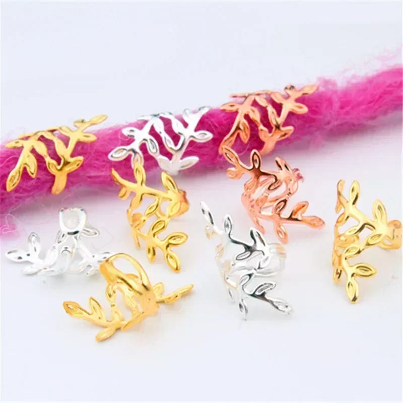 20pcs Metal Hair Dreadlock Rings Gold Silver Adjustable Cuff Clip Hair Braids Dirty Braid Beads Hairpin Jewelry Hair Accessories Quake