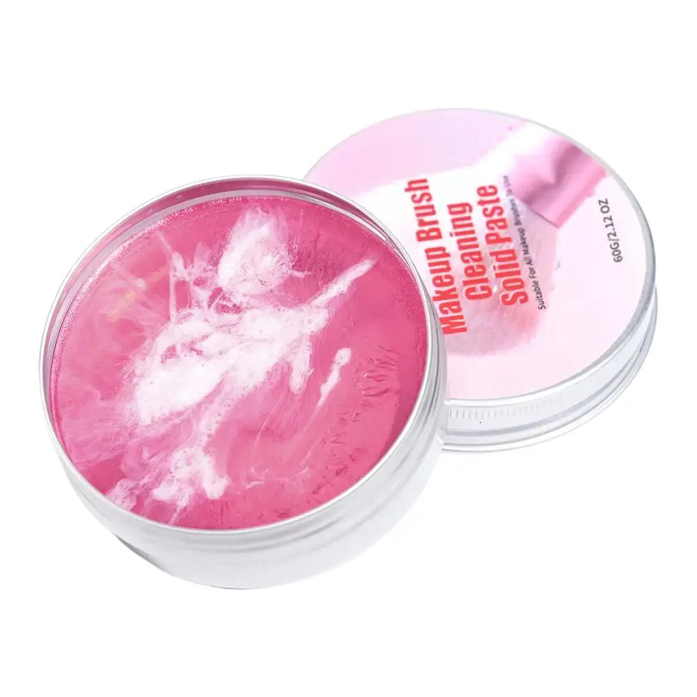 Makeup Brush Cleaner Soap with Silicone Mat, Deeply Cleans Waterproof Makeup for Synthetic & Natural Makeup Brushes & Sponges Quake D-60g