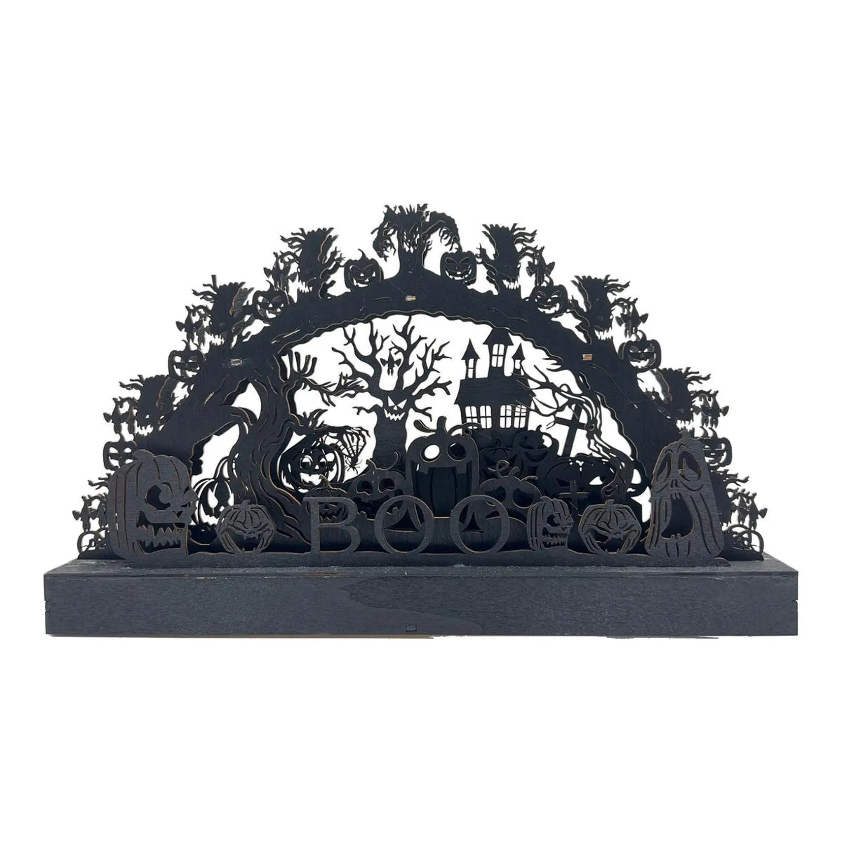 Halloween Tabletop Decoration Wooden Craft for Dinner Party Halloween Themed Quake Style C