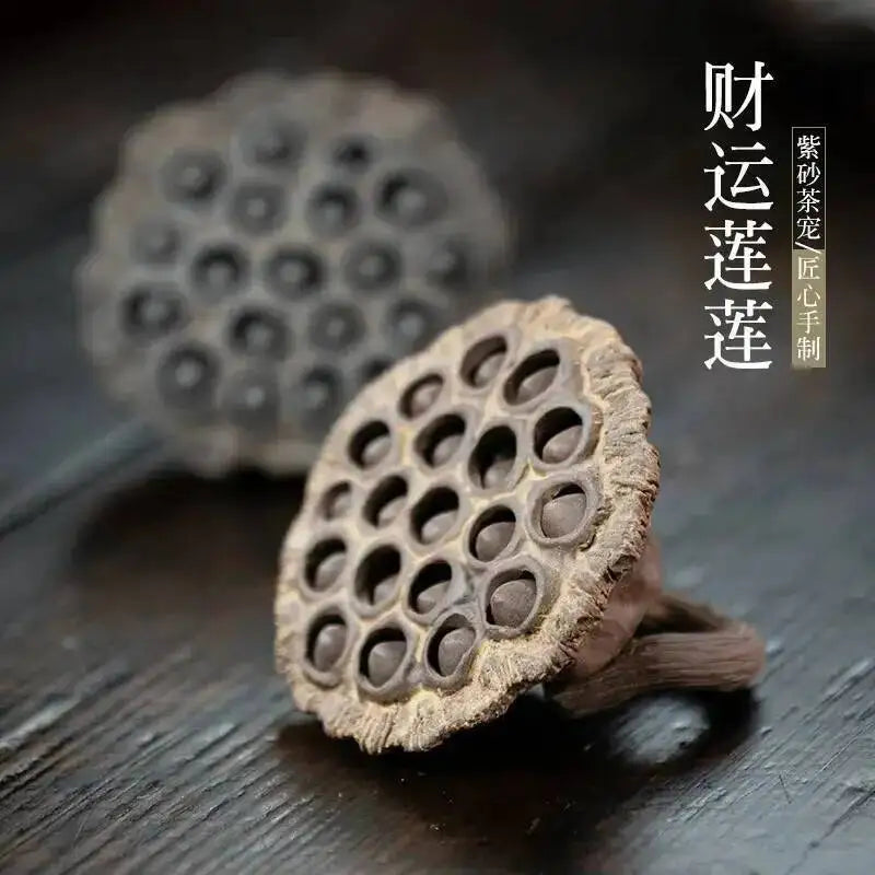 Yixing Zisha Tea Pet Lotus Pod Ornament Old Lotus Seed Sculpture Craft Tea Set Tea Ceremony Ceramic Accessories Miscellaneous Quake