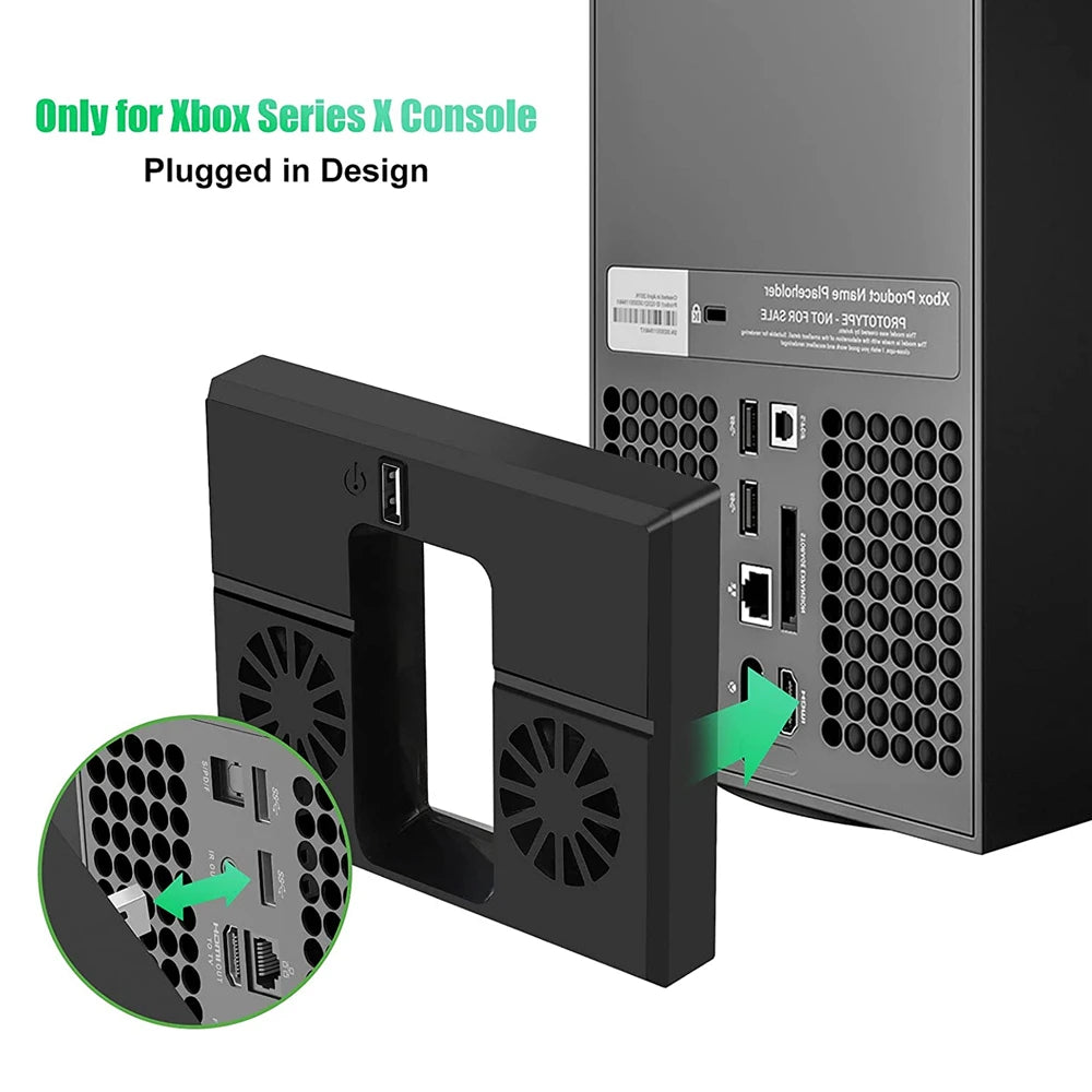 Console Cooling Fan Compatible for Xbox Series X USB External Cooler Turbo Temperature Control Fan Console Cooling System for Xb Quake