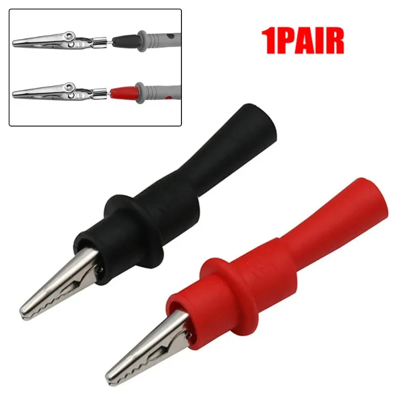 Multimeter Test Lead Alligator Clips Circuit Metal Crocodile Clips Needle Type Test Probes Universal Multimeter Alligator Clamps Quake