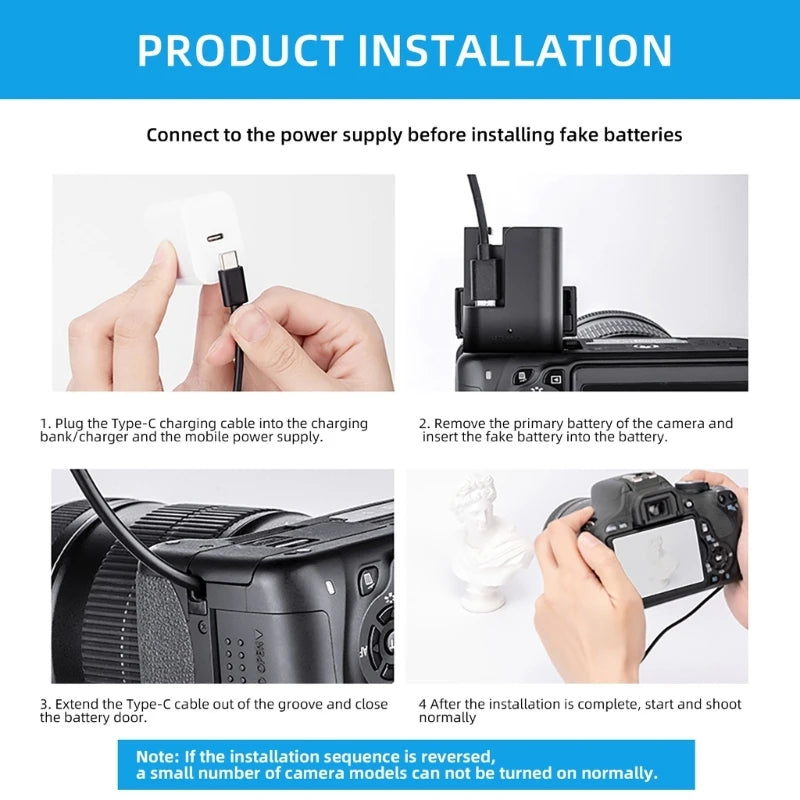 Portable Spring Type C to LPE6 Dummy Battery Power Cable for R 90D 80D 70D 60Da Mark 6D Mark 7D Mark K1KF Quake