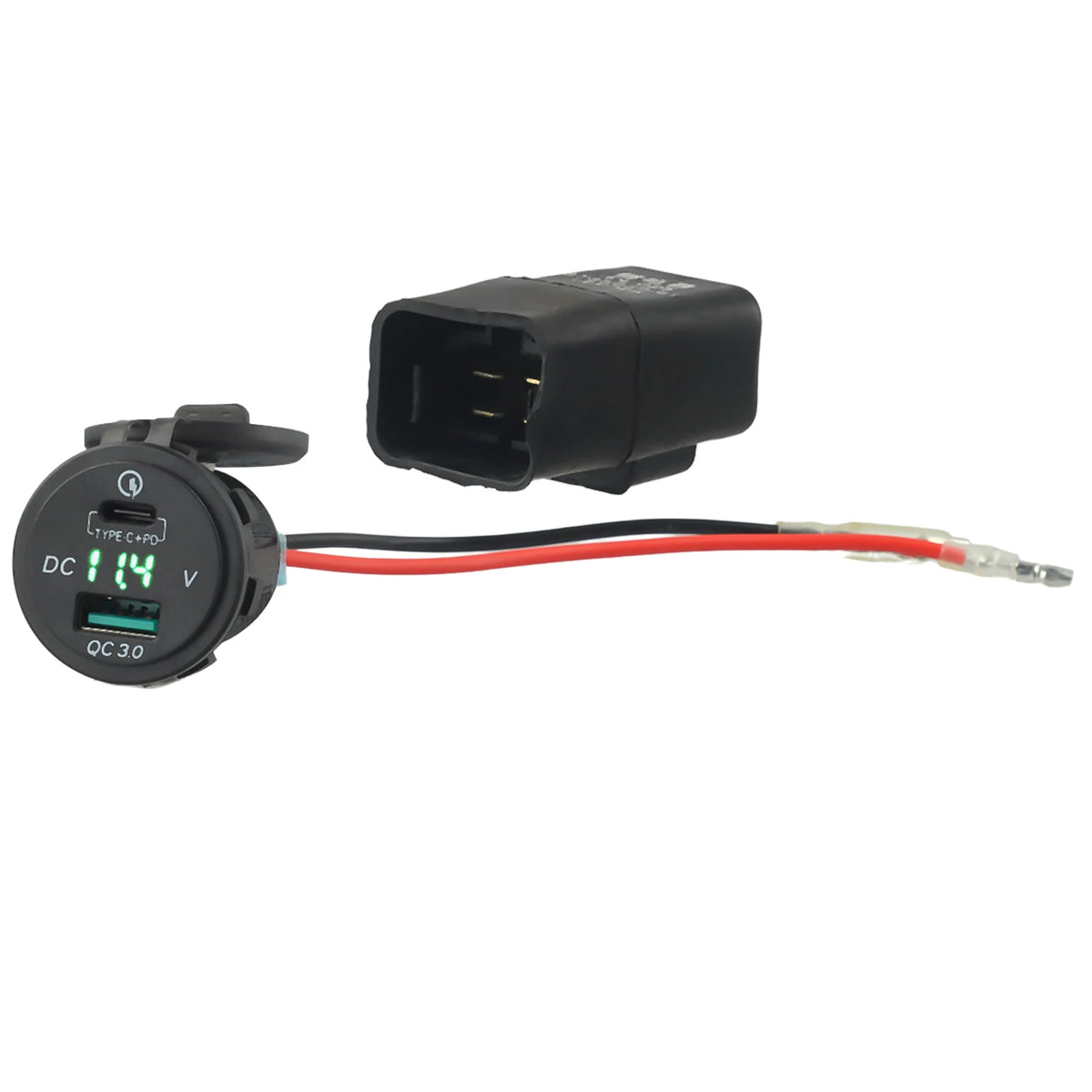 1x Motorcycle TYPE-C USB QC3.0 Fast Charger Relay For Versys650 VersysX300 Ninja400 650 Motorbike Battery Charger Electric Relay Quake 1PCS