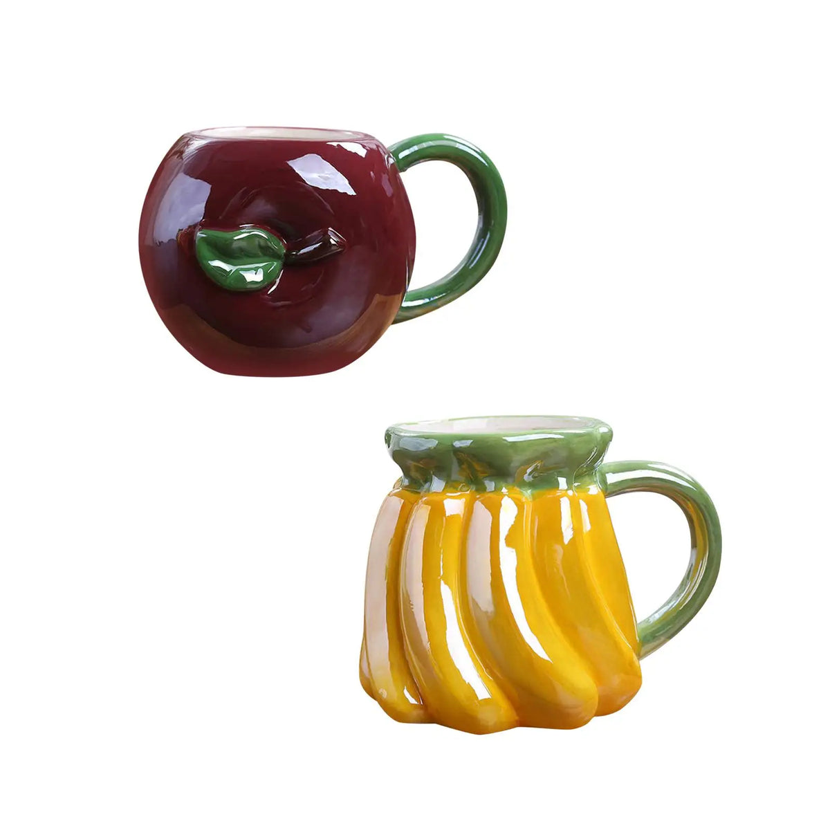 Fruit Shape Ceramic Coffee Mug Funny 3D Fruit Cup for Coffee Water Beverage Quake