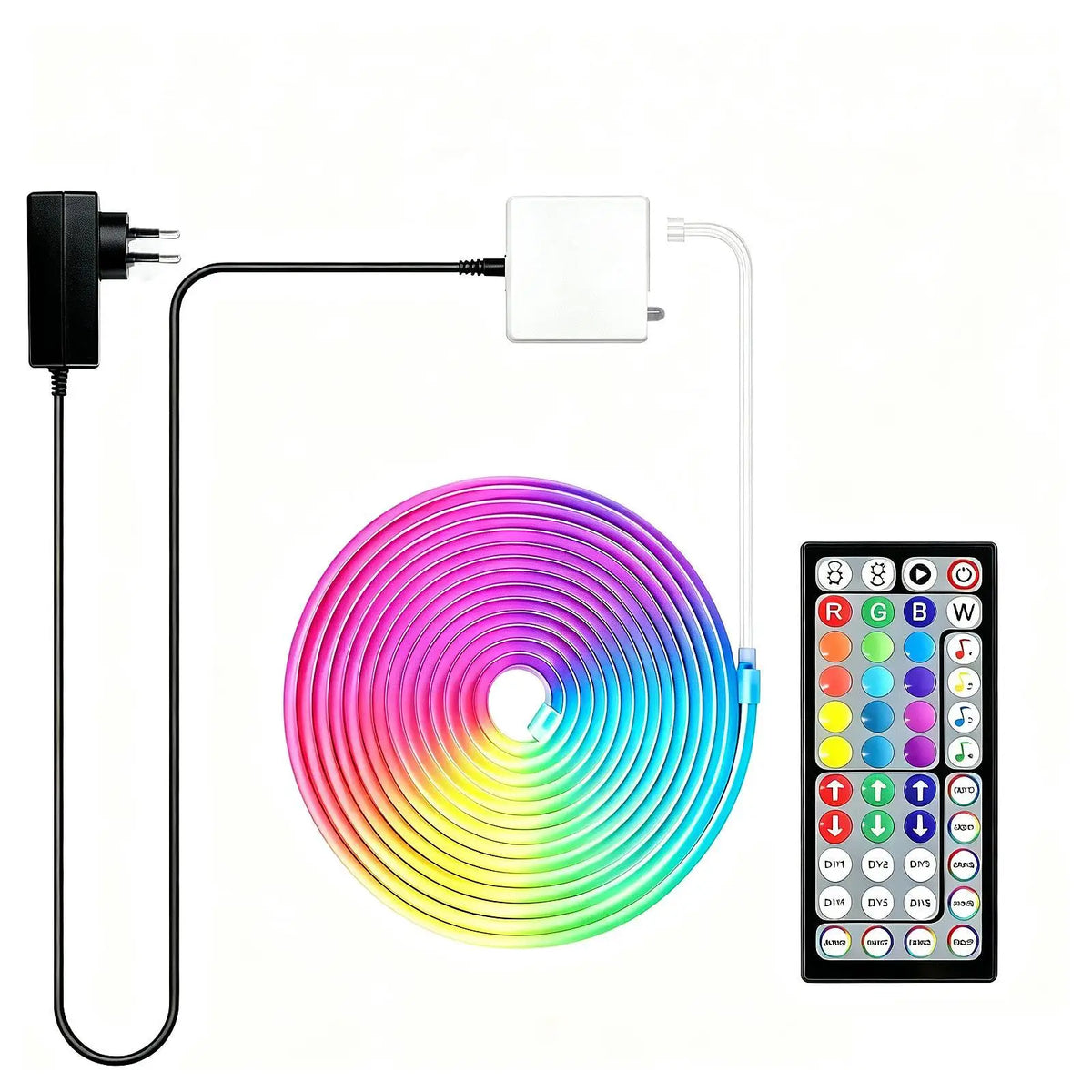 LED Neon Rope Lights with Remote Control Waterproof RGB Neon Light 15Meters LED Rope Lights for Bedroom Bar Office Gaming Party Quake