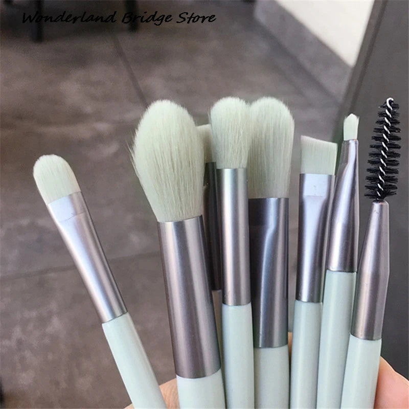 8PCS Mini Pro Makeup Brushes Matte Handle Portable Soft Hair Makeup Brush Set With Bag High Quality Makeup Tools Quake