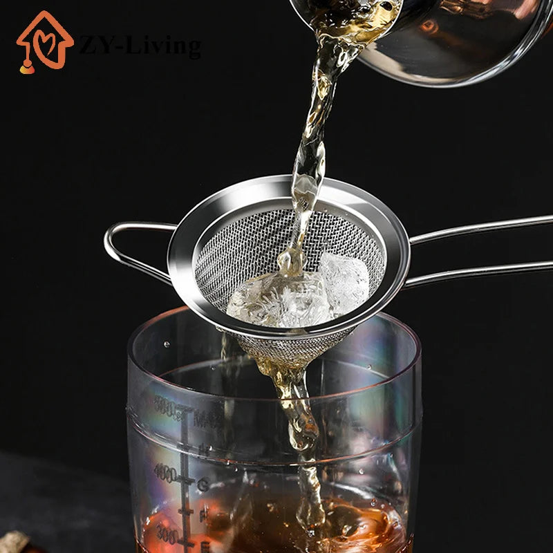 1PCS Cocktail Strainer Stainless Steel Tea Strainers Conical Food Strainers Fine Mesh Strainer Practical Bar Strainer Tool Quake