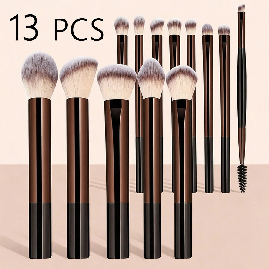 13 pcs Makeup Brush Set, Dense Bristles, Aluminum Alloy Handle, Suitable for All Skin Types Quake