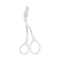 Professional Stainless Steel Eyebrow Trimmer Scissors with Comb – Precision Grooming Tool for Women Makeup Quake M490 White