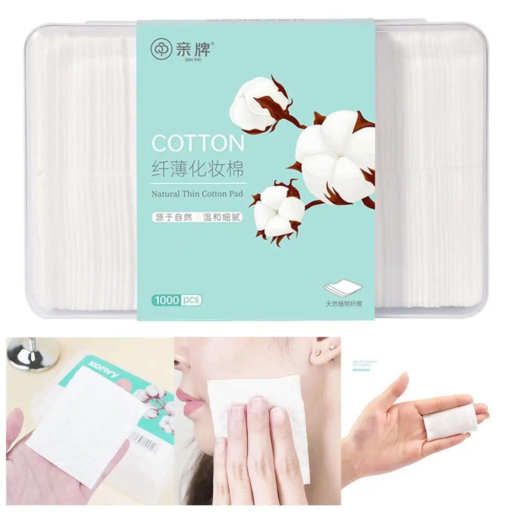 1000Pcs/Box Portable Disposable Double-sided Makeup And Makeup Removal Cotton Pads For Cleaning And Wet Application Quake
