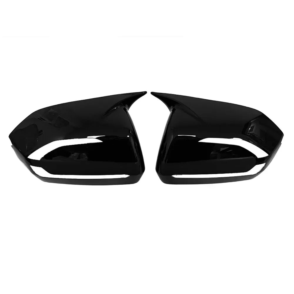For Hyundai Palisade 2019-2025 Car Sticker Rearview Side Mirror Cover Wing Cap Exterior Door Rear View Case Trim Carbon Look Quake Gloss Black