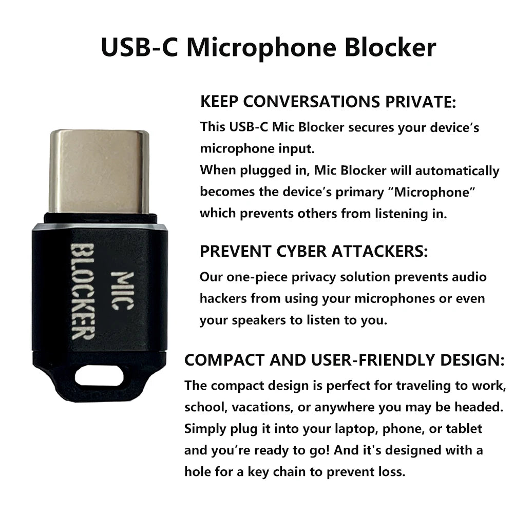 USB C MIC Blockers Compact Privacy Protector Multifunction Microphone Sound Lock for Laptops Smartphones Tablets Quake