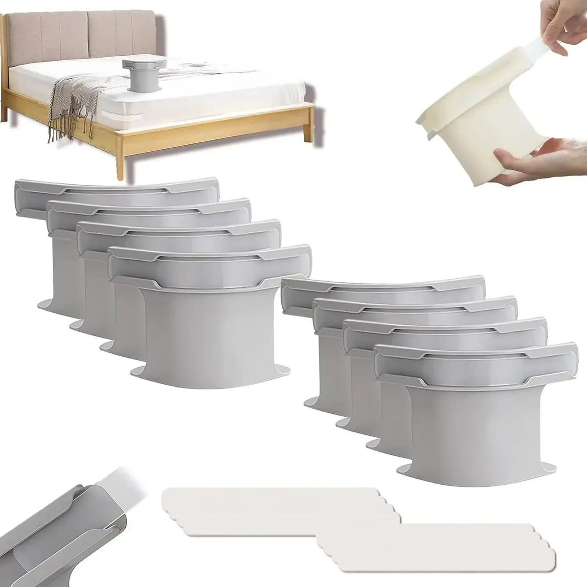 4pcs Heavy Duty Bedsheet Corner Tightener Clips High-quality materials durable and reliable Bed Sheet Grippers for Protectors Quake 8pcs gray