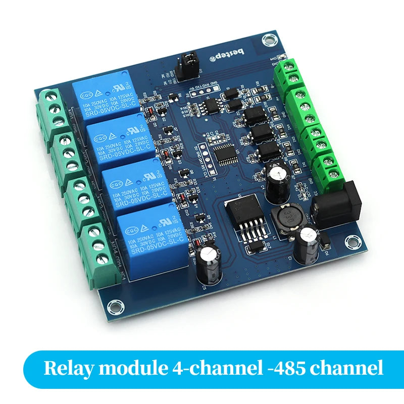 Stlxy Relay Module Switch 1/2/4 Channel Modbus RTU RS485/TTL Communication 7-24V with Anti-reverse Protection for Electronics Quake 4 channel 5 Pcs