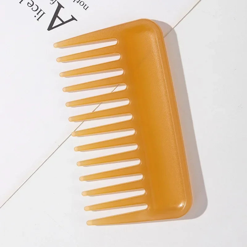 Plastic Wide Teeth Hair Combs Anti-static Massage Hair Brush Hairdressing Colorful Hairdress Salon Styling Traveling Accessories Quake yellow