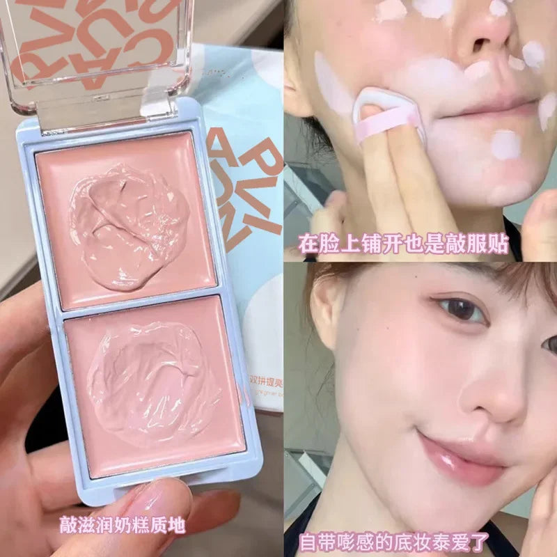 CAPPUVINI Pumbaa Plate Brightening Cream Pink High-Gloss Matte Finish Two-Color Facial Moisturizer for Complexion Brightening Quake