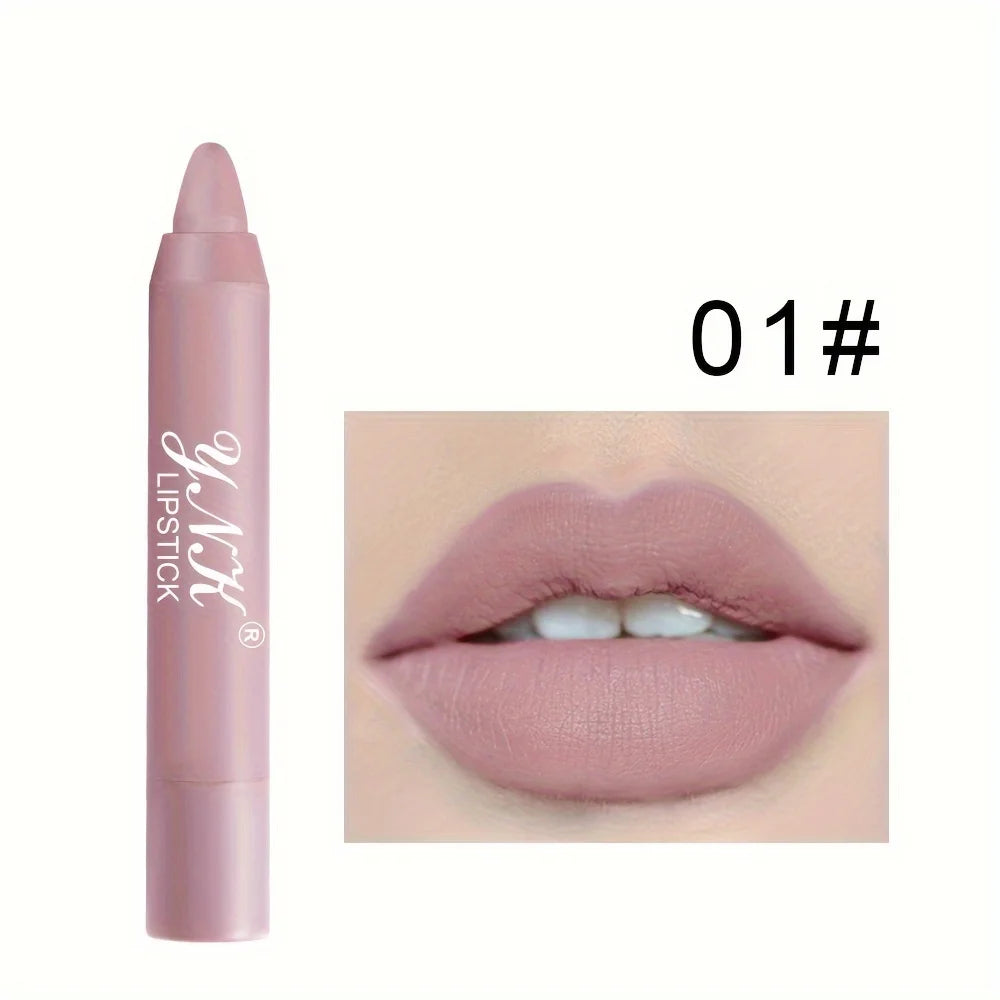 1pc Matte Lipstick Pen Automatic Rotary Lipstick Pencil Waterproof Non Fading Lip Liner Sexy Red Tint Lip Makeup Cosmetics Quake 01