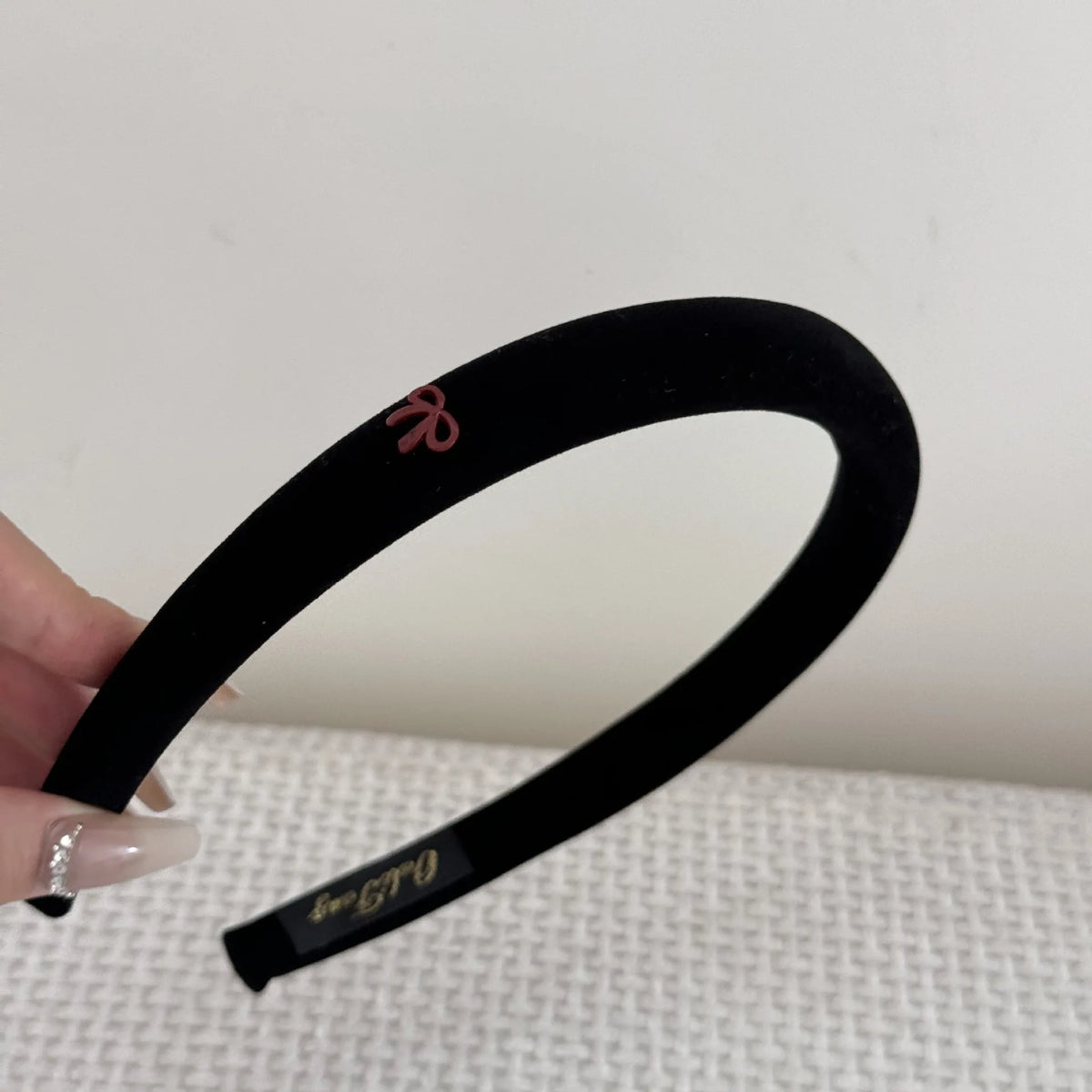 Velvet Bow Headband for Women Girls Sweet Vintage Elegant Solid Color Fabric Sponge High Skull Headband Hair Style Accessories Quake bk