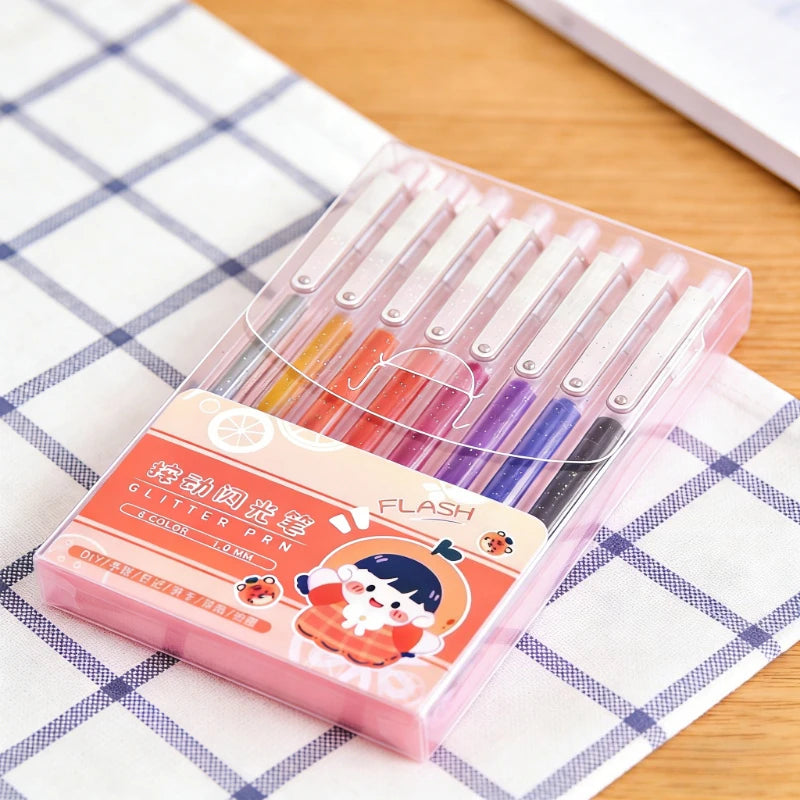 8 /24 Colors Color Press Flow Light Color Changing Fluorescent Pen Quick Drying Student Hand Account Marking Pen Quake